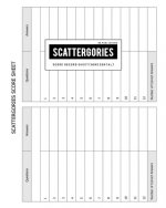 BG Publishing Scattergories Score Sheet: Scattergories Game Record Keeper for Keep Track Of Who's Ahead In Your Favorite Creative Thinking Category Ba