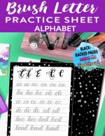 Brush Letter Alphabet Practice Sheet: Calligraphy Lettering Workbook Teaching Cursive Handwriting Art