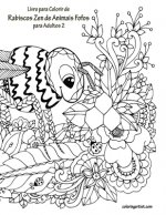 Livro para Colorir de Rabiscos Zen de Animais Fofos para Adultos 2