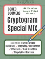 Bored Boomers CRYPTOGRAM SPECIAL MIX - 64 Puzzles Large Print - Vol 2