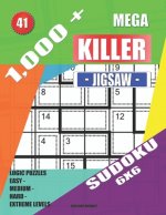 1,000 + Mega jigsaw killer sudoku 6x6: Logic puzzles easy - medium - hard - extreme levels