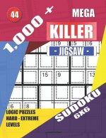 1,000 + Mega jigsaw killer sudoku 6x6: Logic puzzles hard - extreme levels