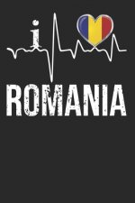 Romania: I Love Romania Heartbeat Flag For Romanian Pride Gift