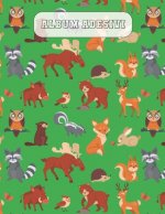 Album Adesivi: Animali del bosco- A4+ bianco - 35 pagine senza silicone- silicone free paper - idea regalo natale