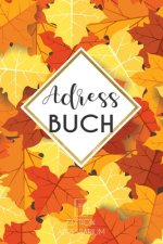 Adressbuch Herbstblätter: Kontaktbuch A5 zum eintragen von Anschriften und Telefonnummern - Telefonbuch - Geschenkidee Frau