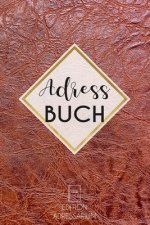 Adressbuch Leder: Kontaktbuch A5 zum eintragen von Adressen und Telefonnummern - Telefonbuch klein - imitative Lederoptik