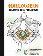 Halloween Coloring Book for Adults: 50 Halloween Illustrations Printed On One Side, Safe For Markers - Fun Craft Activity Gift - Stress Relieving Desi