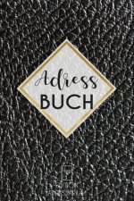 Adressbuch Leder schwarz: Kontaktbuch zum eintragen von Adressen und Telefonnummern - Telefonbuch a5 - imitative Lederoptik