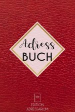 Adressbuch Leder rot: Kontaktbuch A5 zum eintragen von Anschriften und Telefonnummern - Telefonbuch Register - imitative Lederoptik