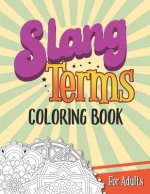 Slang Terms Coloring Book For Adults: Large Print Retro Slang Words Coloring Book for Adults Stress Relieving and Relaxation Mandala Flower Geometric