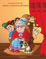 Livro para Colorir de Gatos e Cachorros de Natal