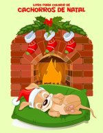 Livro para Colorir de Cachorros de Natal