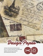 Vintage Postcard Scrapbook Paper: Decorative Scrapbooking Paper for Crafting, Card Making, Decorations, Collage, Printmaking, 8.5x11, 25 Pack, Ephemer
