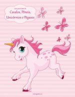 Livro para Colorir de Cavalos, Poneis, Unicornios e Pegasos