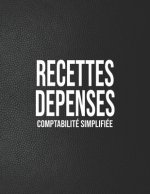 Recettes Dépenses, Comptabilité simplifié: Registre comptable simple noir 100 pages de 30 lignes 102 pages A4 8,5 x 11