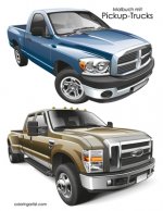 Malbuch mit Pickup-Trucks