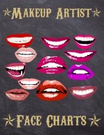Makeup Artist Face Charts: Makeup cards to paint the face directly on paper with real make-up - Ideal for: professional make-up artists, vloggers