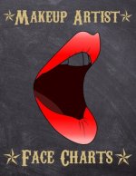 Makeup Artist Face Charts: Makeup cards to paint the face directly on paper with real make-up - Ideal for: professional make-up artists, vloggers
