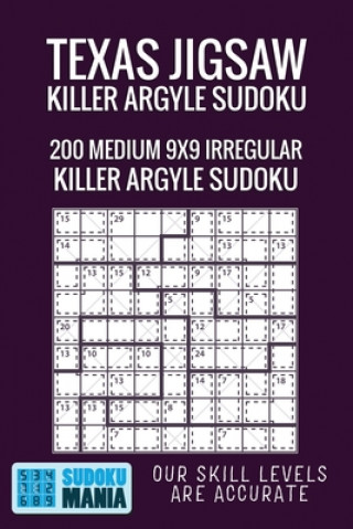 Texas Jigsaw Killer Argyle Sudoku: 200 Medium 9x9 Irregular Killer Argyle Sudoku