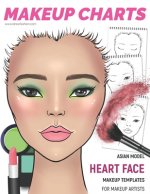Makeup Charts - Face Charts for Makeup Artists: Asian Model - HEART face shape