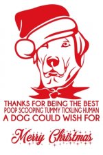 Thanks for being the best poop scooping tummy tickling human a dog could wish for merry Christmas: Funny Christmas Day Gifts: Softcover Notebook for C