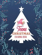 Teens Christmas Coloring Book: Christmas Fun Grayscale Coloring Pages, Coloring Book for Adults Featuring Beautiful Winter Florals, Relaxing Flower P