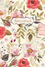 Adressbuch: Kontaktbuch für alle Adressen, Telefonnnummern, Mailadressen mit Geburtstagskalender - Vintage-Blumen Design