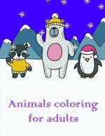 Animals coloring for adults: coloring pages, Christmas Book for kids and children