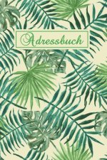 Adressbuch: Kontaktbuch zum Eintragen, für alle Adressen, Telefonnnummern, Mailadressen mit Geburtstagskalender - Farn Design