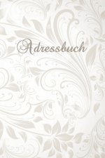 Adressbuch: Kontaktbuch zum Eintragen, für alle Adressen, Telefonnnummern, Mailadressen mit Geburtstagskalender - Blumenornament D