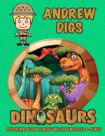 Andrew Digs Dinosaurs Coloring Book Loaded With Fun Facts & Jokes