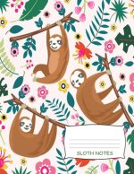 Sloth Notes: Cute Sloth Recipe Book 8.5