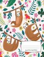 Sloth Notes: Cute Sloth Story Book Paper 7.44