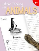 Letter Tracing With Animals: Learn the Alphabet - Handwriting Practice Workbook for Children in Preschool and Kindergarten - Lilac-Peach Cover