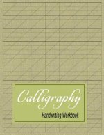 Calligraphy Handwriting Workbook: Practice Paper Slanted Grid - Green