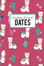 Important Dates: Birthday Anniversary and Event Reminder Book Llama Cover