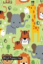 Blood Pressure Log: Animals Wildlife Cartoon Cover