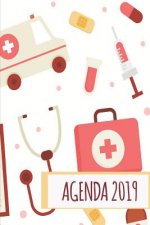 Agenda 2019: Agenda Mensual Y Semanal + Organizador I Cubierta Con Tema de Enfermeria Medicina Doctor I Enero 2019 a Diciembre 2019