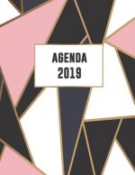 Agenda 2019: Élégant Et Pratique- Mosa?que En or Rose Noir Blanc - Agenda Organiseur Pour Ton Quotidien - 52 Semaines - Janvier ? D