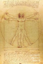 Leonardo Da Vinci Schrift: Mens Van Vitruvius - Artistiek Dagboek - Ideaal Voor School, Studie, Recepten of Wachtwoorden - Stijlvol Notitieboek V