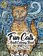 Fun Cats Adult Coloring Book: 24 unique and fun cat illustrations for you to color!