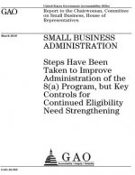 Small Business Administration: steps have been taken to improve administration of the 8(a) program, but key controls for continued eligibility needs