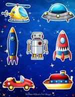 Sticker Album For Boys: 100 Plus Pages For PERMANENT Sticker Collection, Activity Book For Boys, Blue - 8.5 by 11