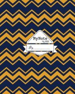 My Note My Idea: 8 x 10, 110 pages: Boho Pattern Blue Yellow