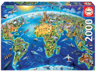 Educa Puzzle.  World Landmarks Globe 2000 Teile