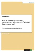 Welche demographischen und soziologischen Faktoren beeinflussen ein Unternehmertum?