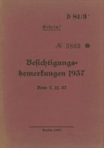 D 81/3+ Besichtigungsbemerkungen 1937 - Geheim