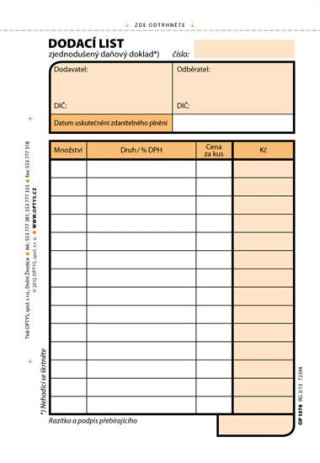 Dodacďż˝ list, A6, 100 listďż˝, NCR