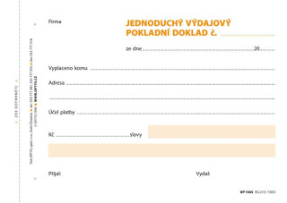 Výdajový doklad jednoduchý, A6, 100 listů, NCR