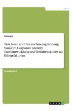 Task force zur Unternehmensgründung. Standort, Corporate Identity, Teamentwicklung und Verhaltenskodex als Erfolgsfaktoren